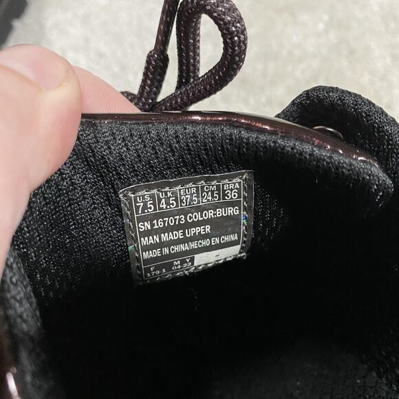 Y2K Skechers Platform Shoes Womens 7.5 Burgundy Lug Sole Sneakers SN 167073 - Picture 7 of 7